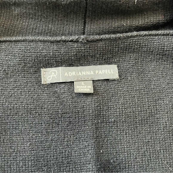 Adrianna Papel Black Open Front Crop Semi Sheer Back Cardigan Size L - Picture 4 of 7